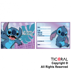 STITCH INVITACION GRANDE x 10